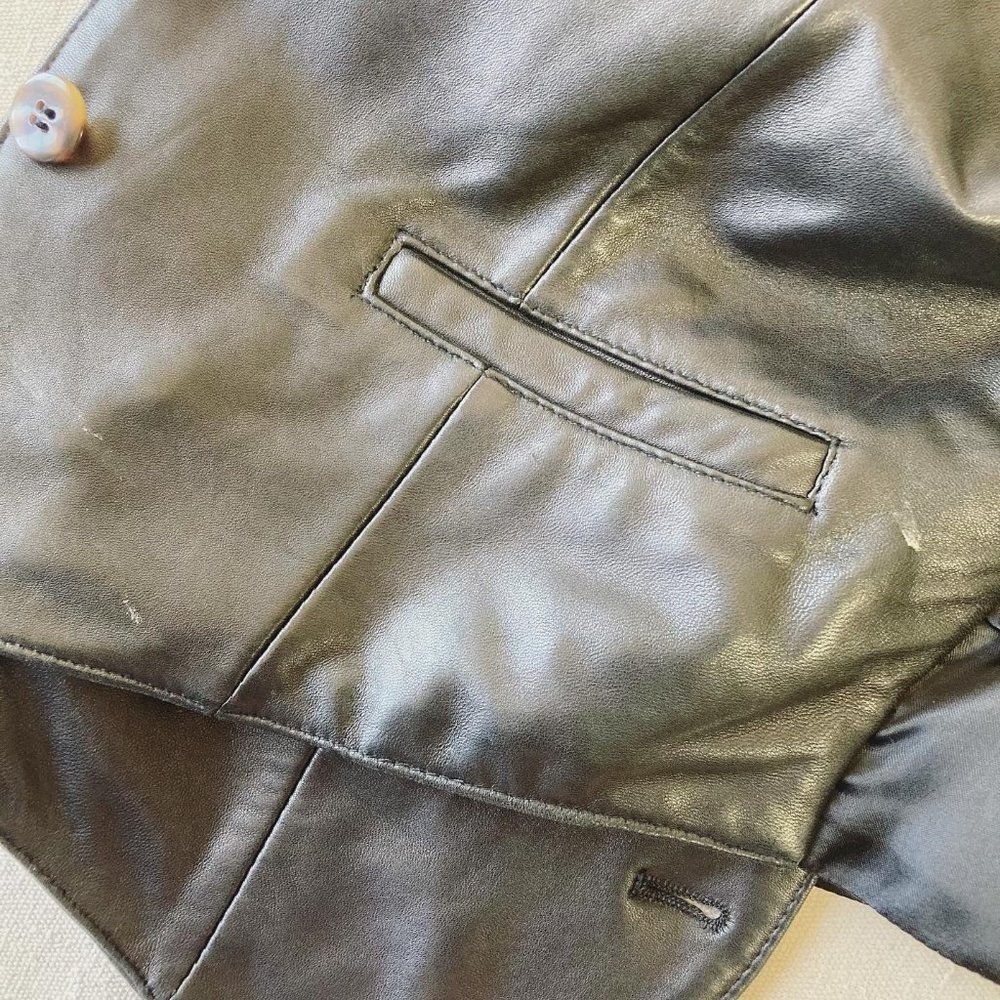 Vintage 90's Moto Style Leather Vest - Picture 8 of 9